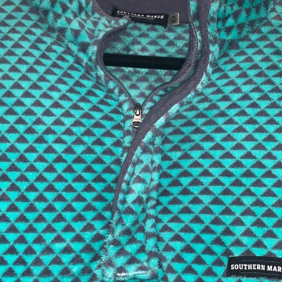 Southern Marsh Teal Patterned Men's Pullover - Picture 4 of 7